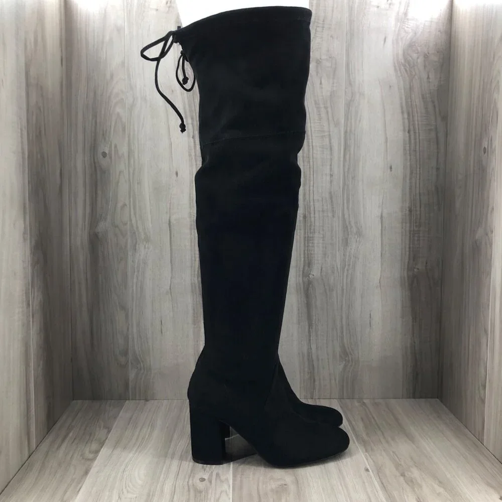 Kelly & Katie OTK Boots Womens 7.5M Black Pull On Knee High Boots